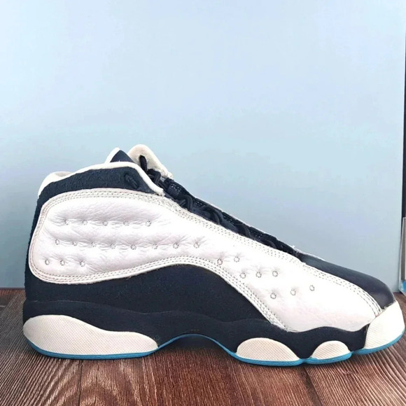 Jordan 13 Retro GS 'Obsidian' sz 6Y White/Obsidian/Dark Powder Blue - Picture 4 of 11